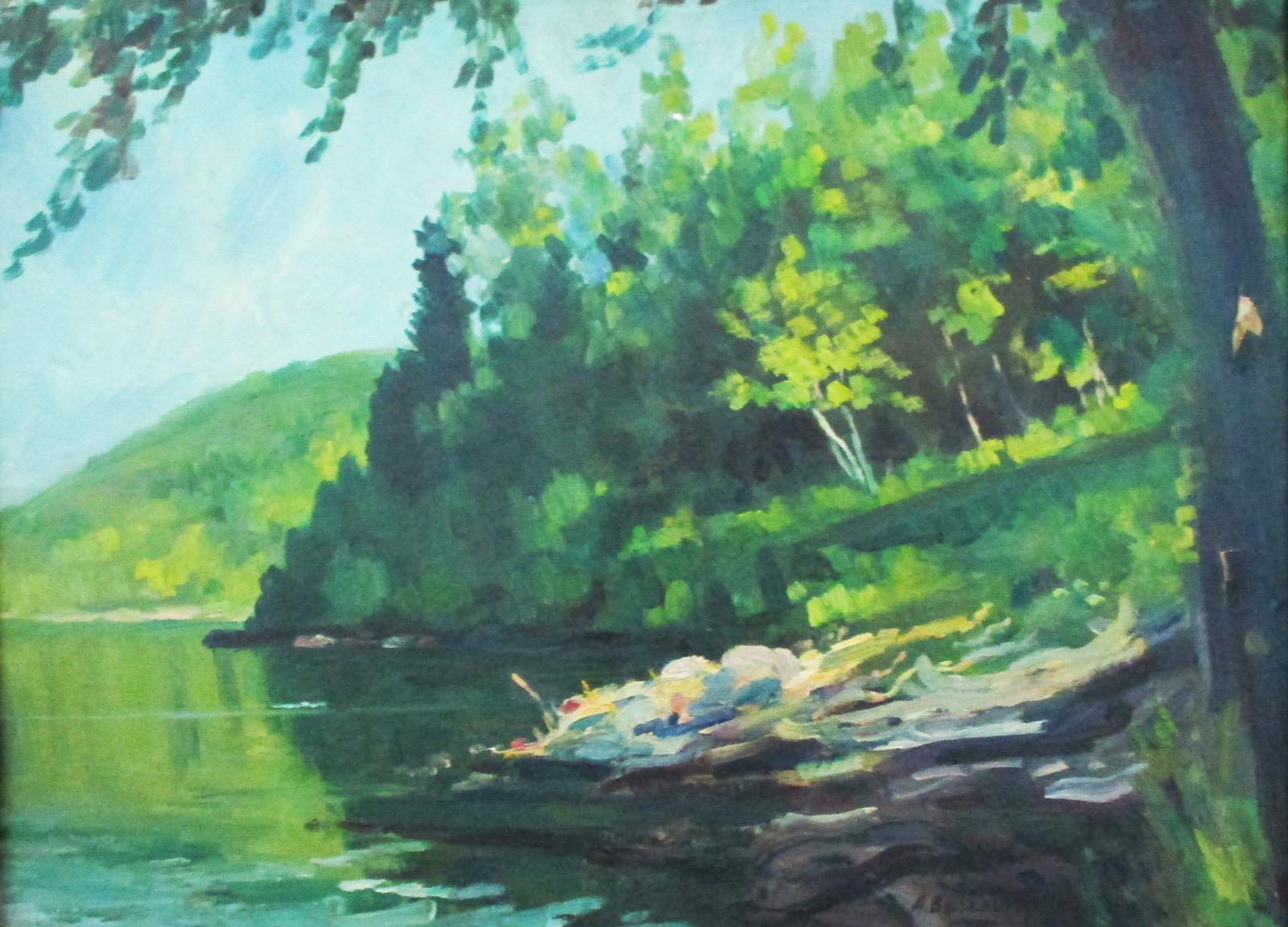 Alexandre Bercovitch (1893-1951) - Paysage vert  bord de la Rivière Nation  Casselman  Ont