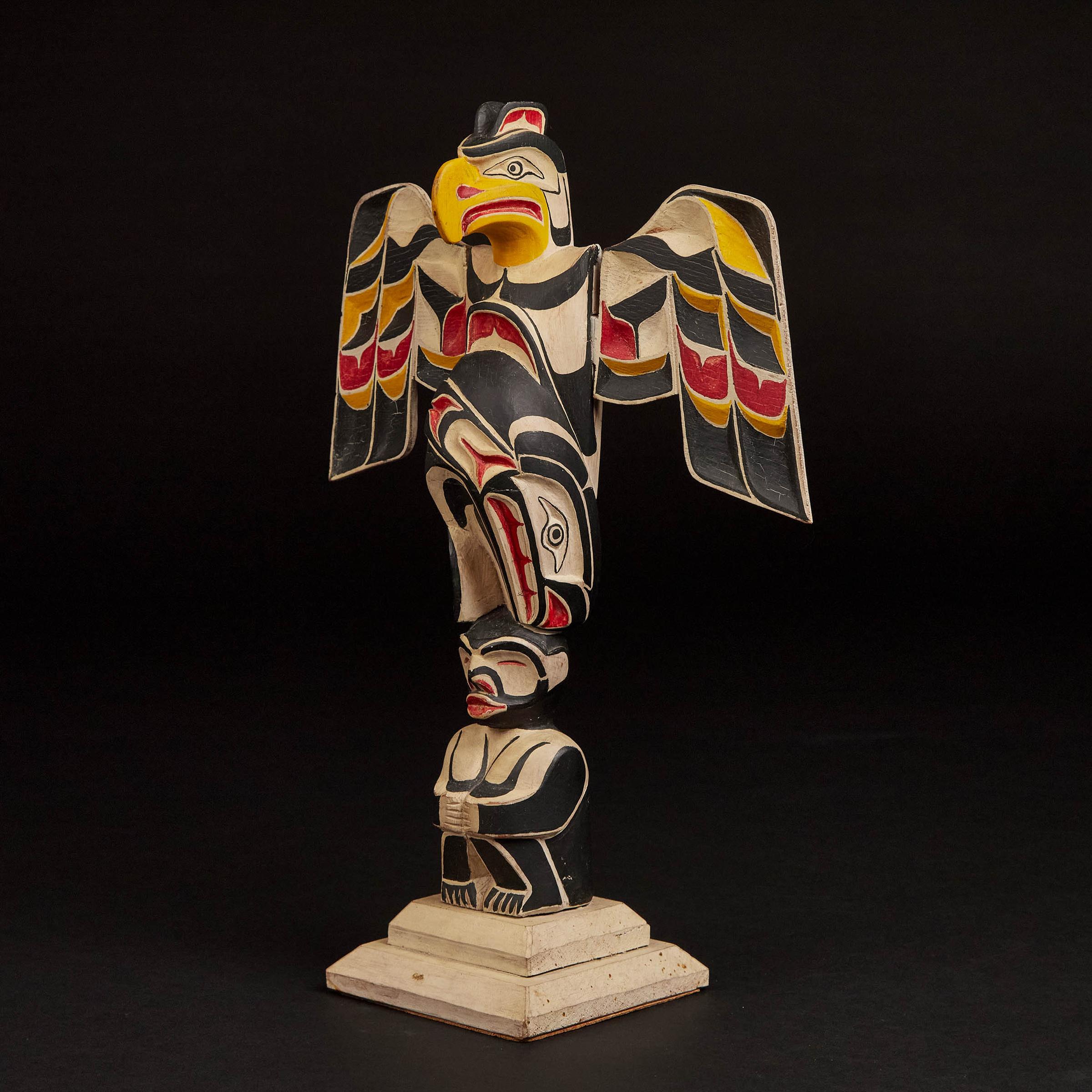 Jack James (1901) - K'we Flood Story Model Totem Pole, Ca. 1940