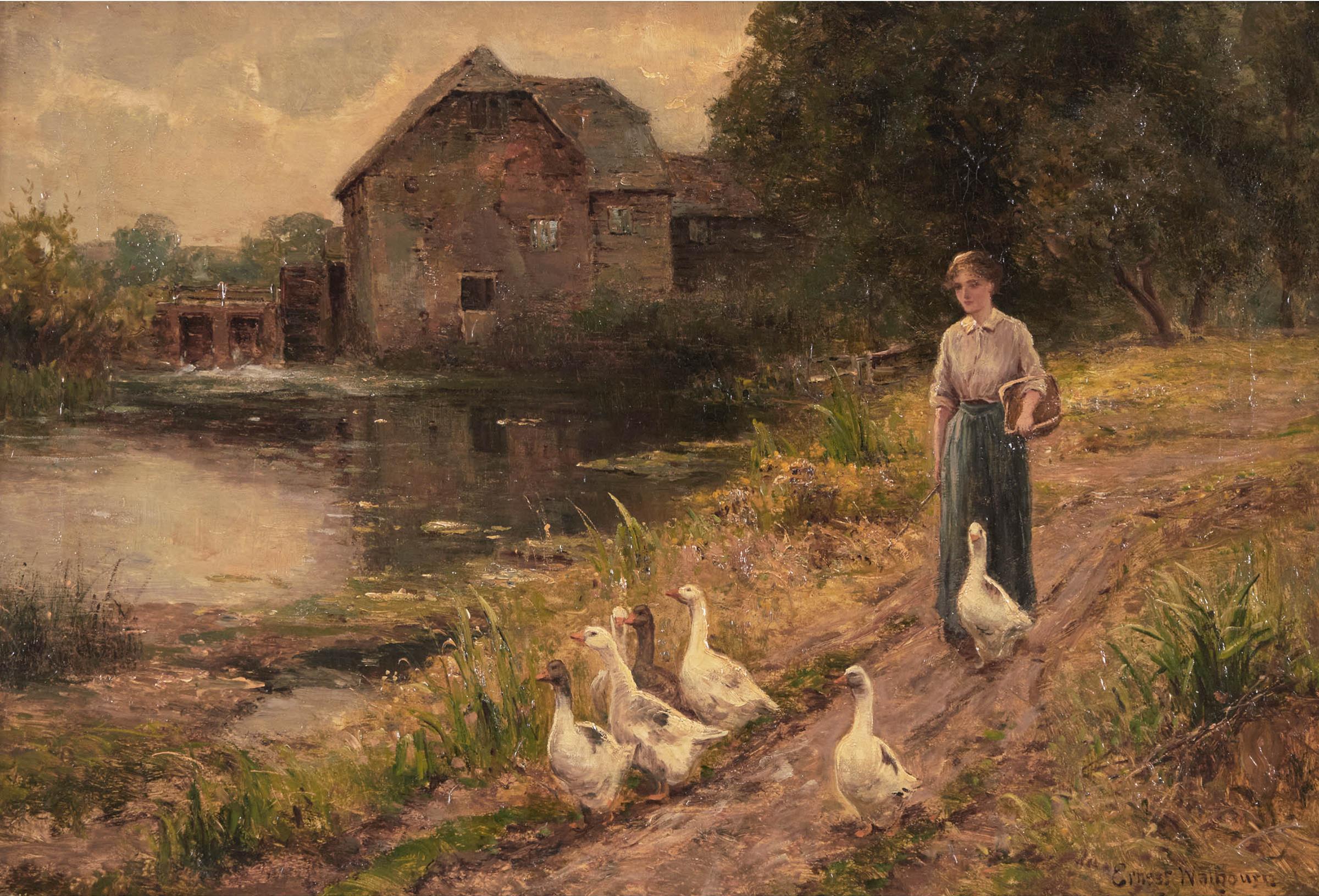 Ernest Charles Walbourn (1872-1927) - Untitled (Strolling With Geese)