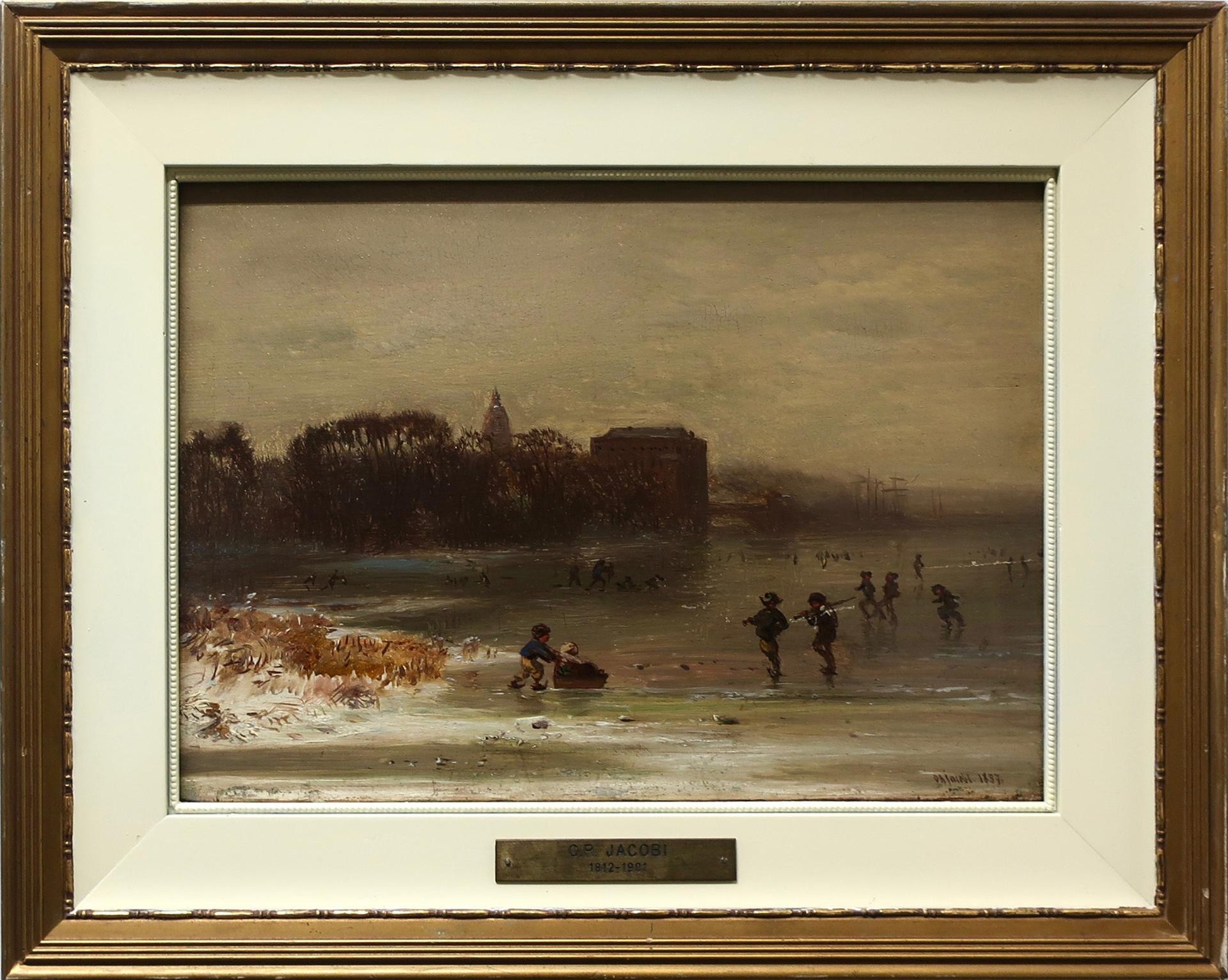 Otto Rheinhold Jacobi (1812-1901) - Children On A Frozen Pond
