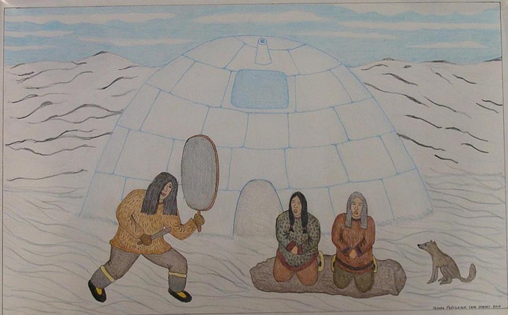 Tayarak Papigatok (1949) - Figures Outside an Igloo