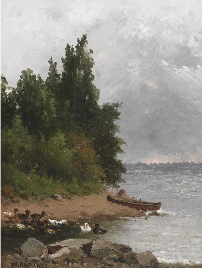 William Raphael (1833-1914) - Ducks At The Lake