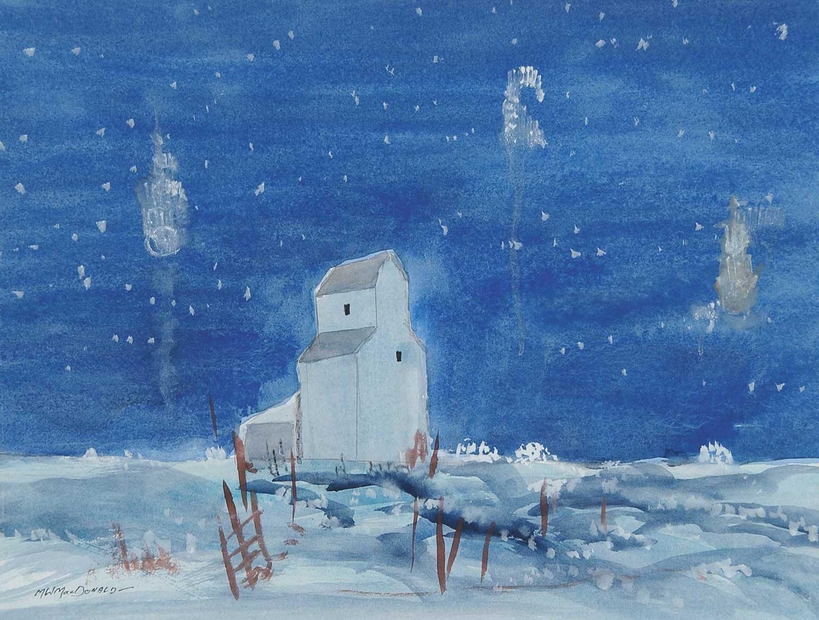 Murray William MacDonald (1898-1989) - Untitled - Grain Elevator on a Winter Night