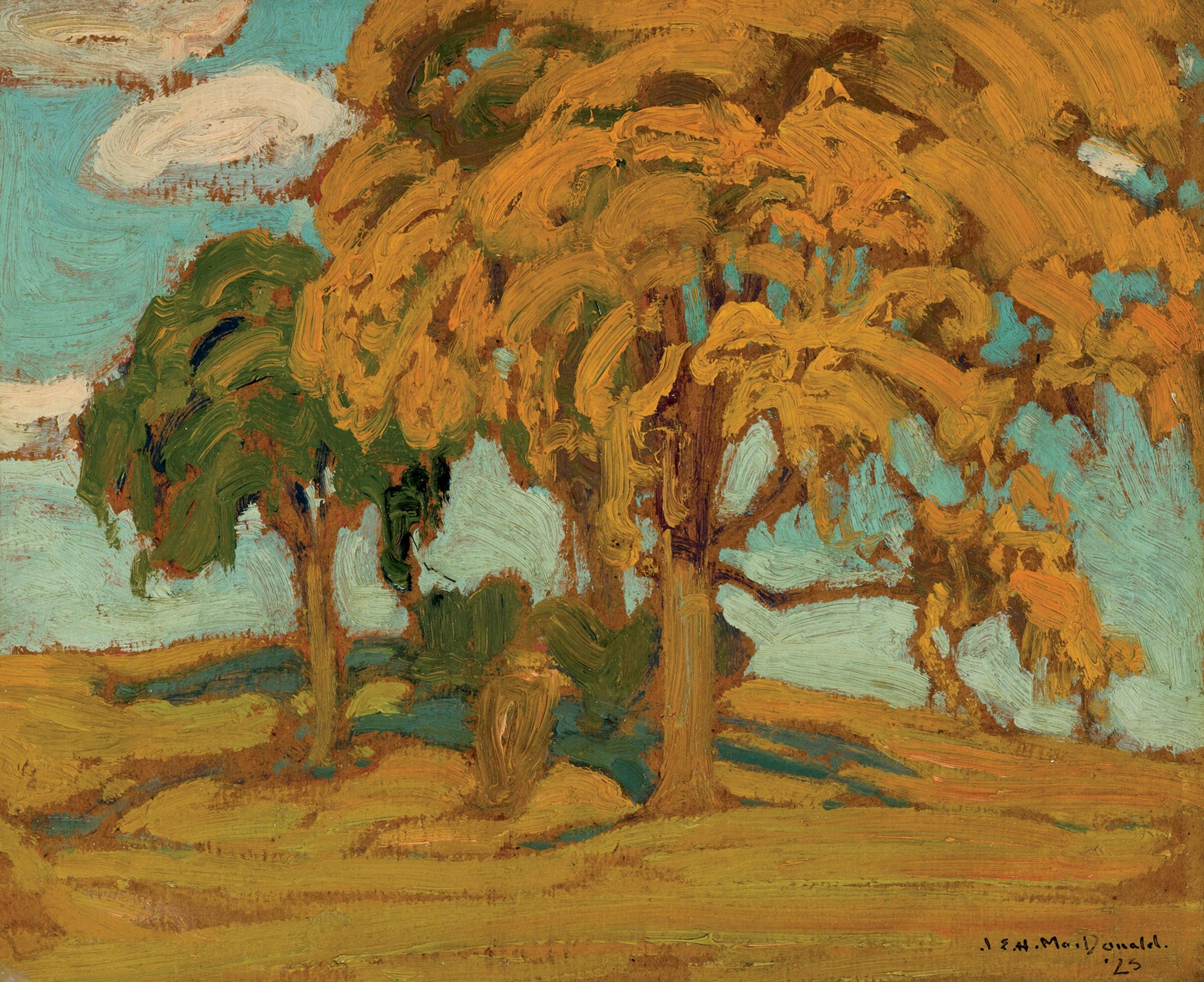 James Edward Hervey (J.E.H.) MacDonald (1873-1932) - October Elms, 1923