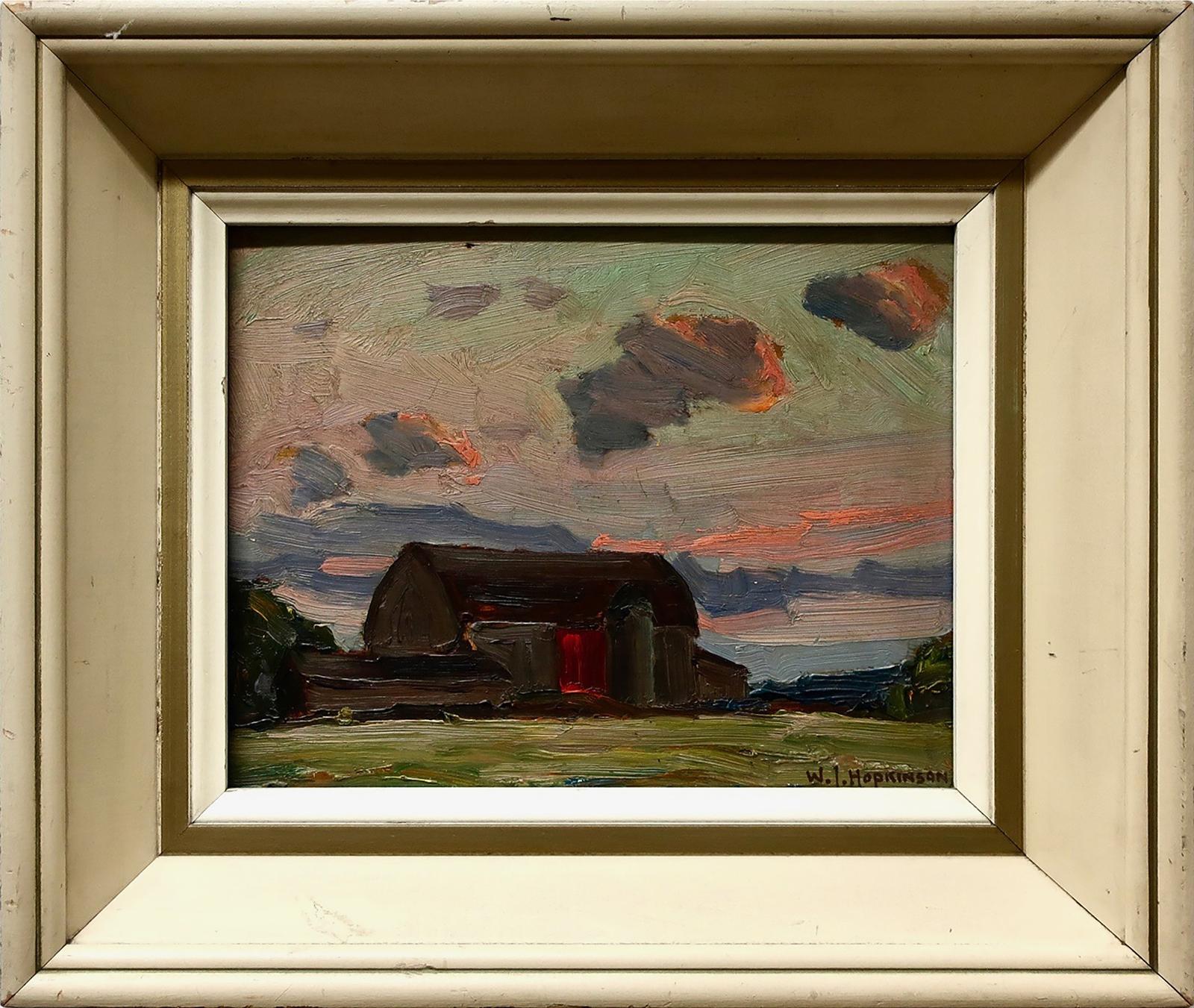 William John Hopkinson (1887-1970) - Untitled (Barn At Sunset)