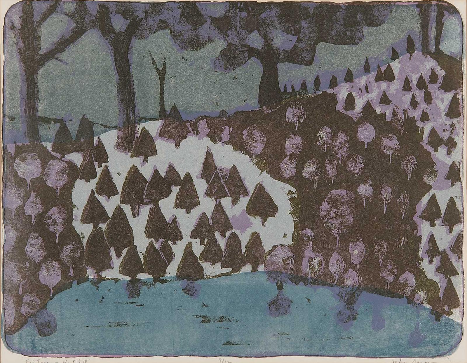 John Harold Thomas Snow (1911-2004) - Fir Trees on the Hill  #9/12