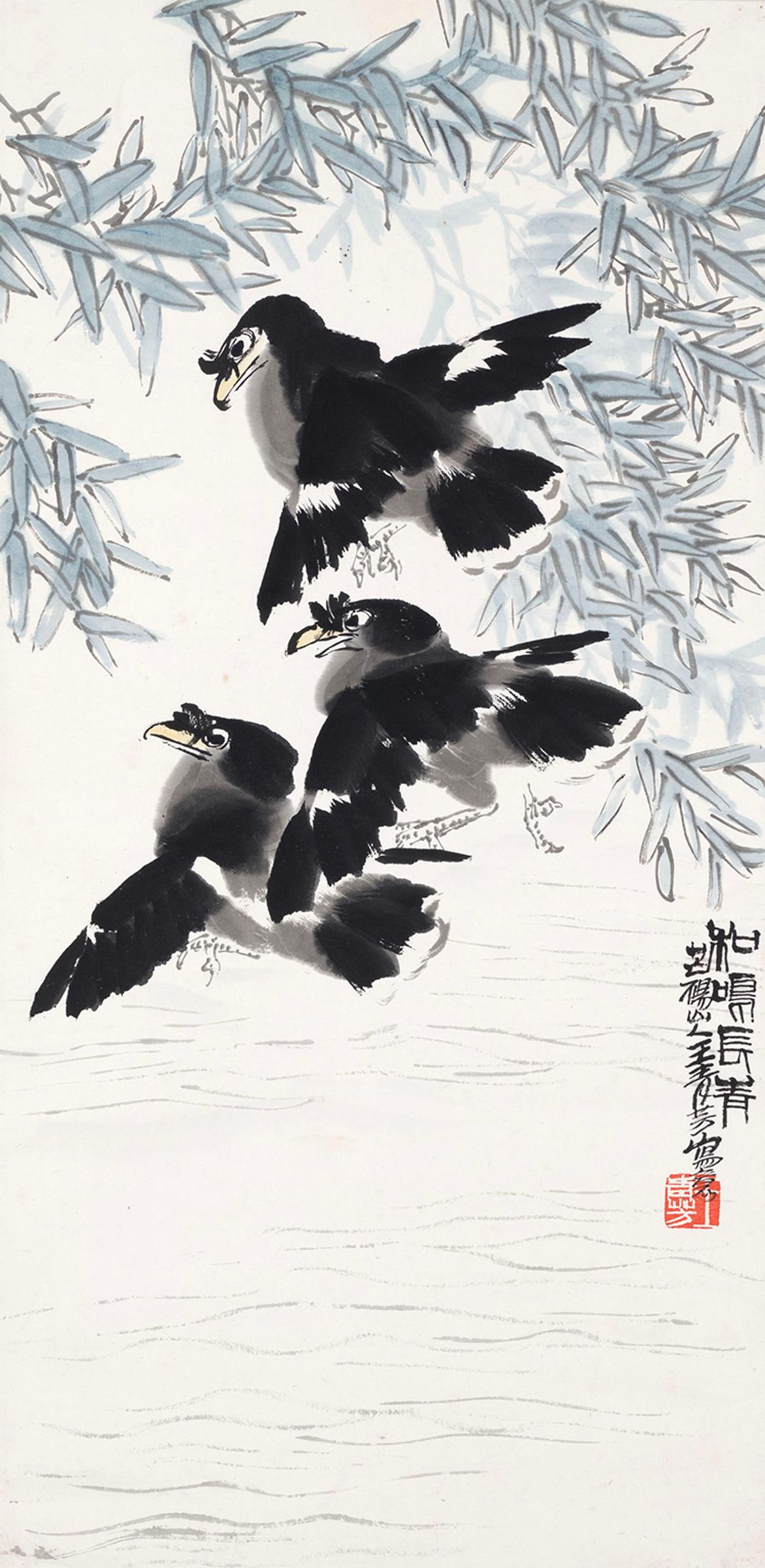 Wang Qingfang (1900-1956) - Birds and Willows