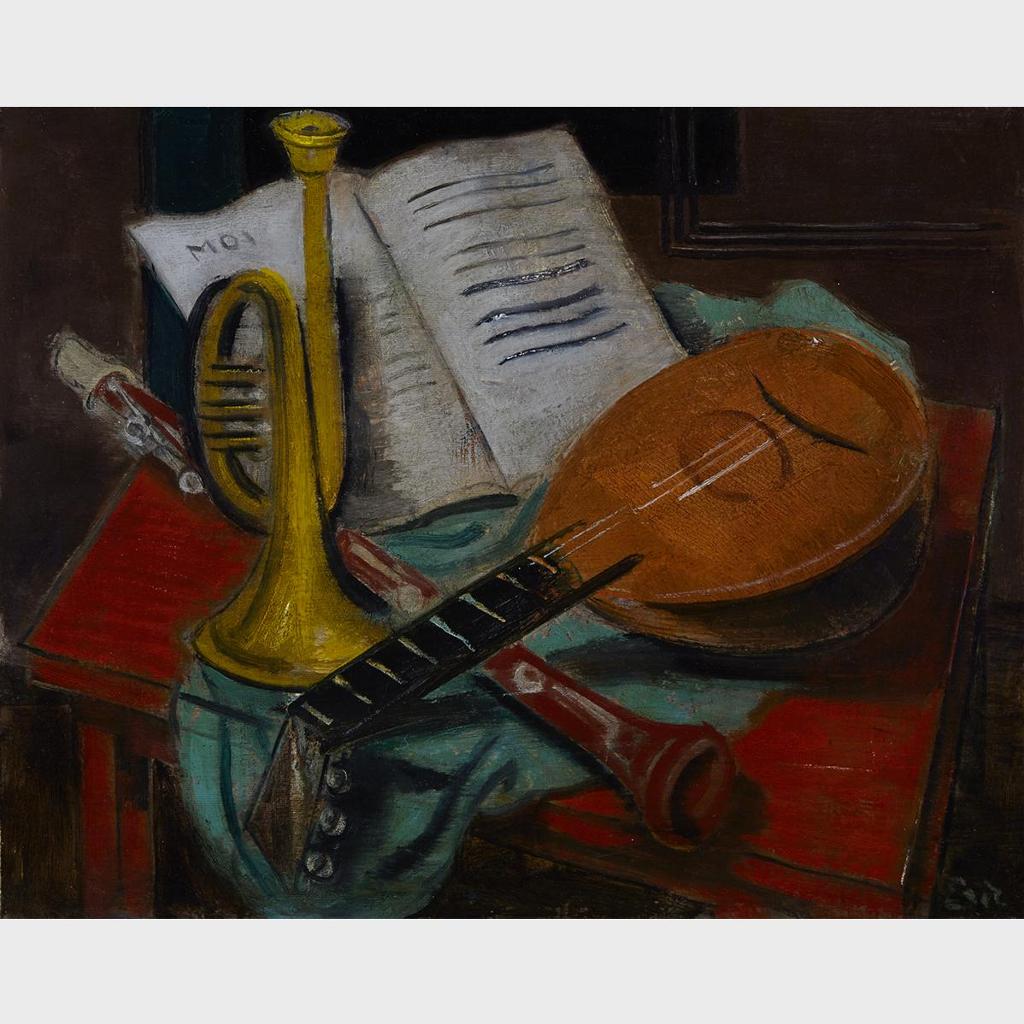 Eric Goldberg (1890-1969) - Untitled - Still Life With Musical Instruments