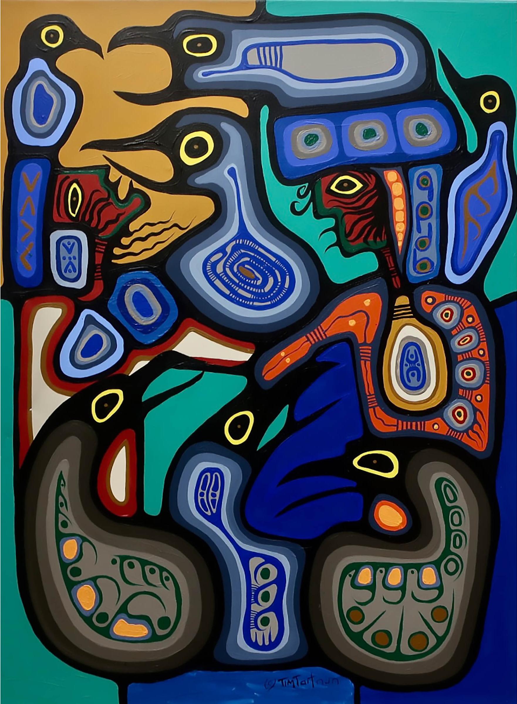 Tim Tait (1970) - Untitled (Shamans And Birds)