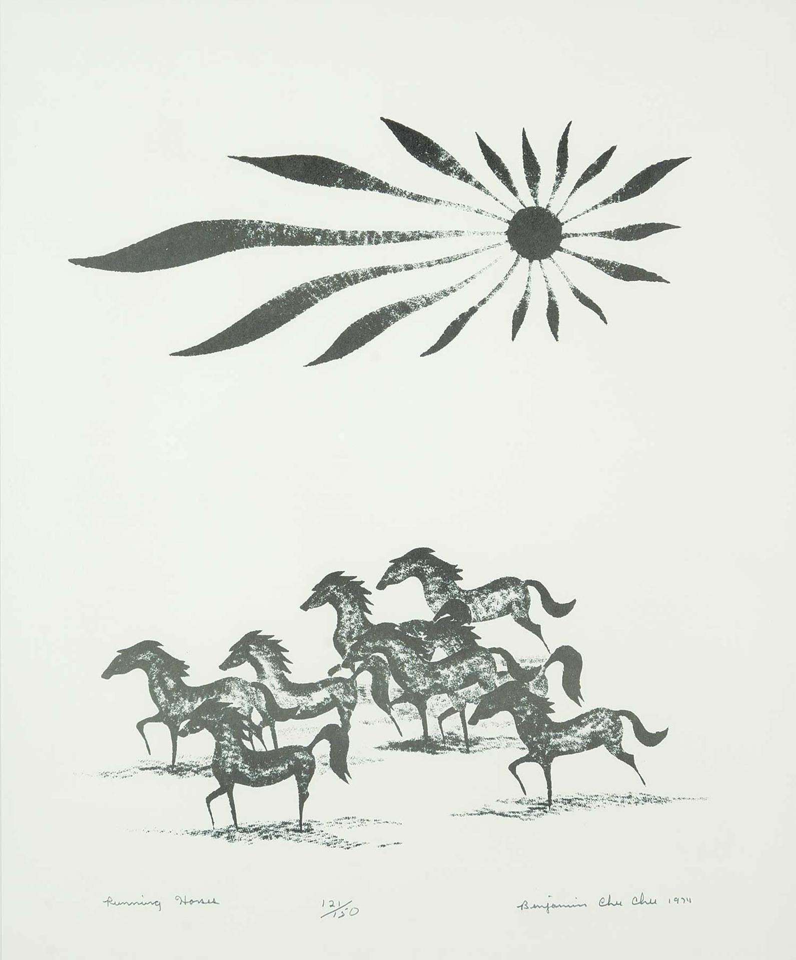 Kenneth Benjamin Chee Chee - Running Horses  #121/150