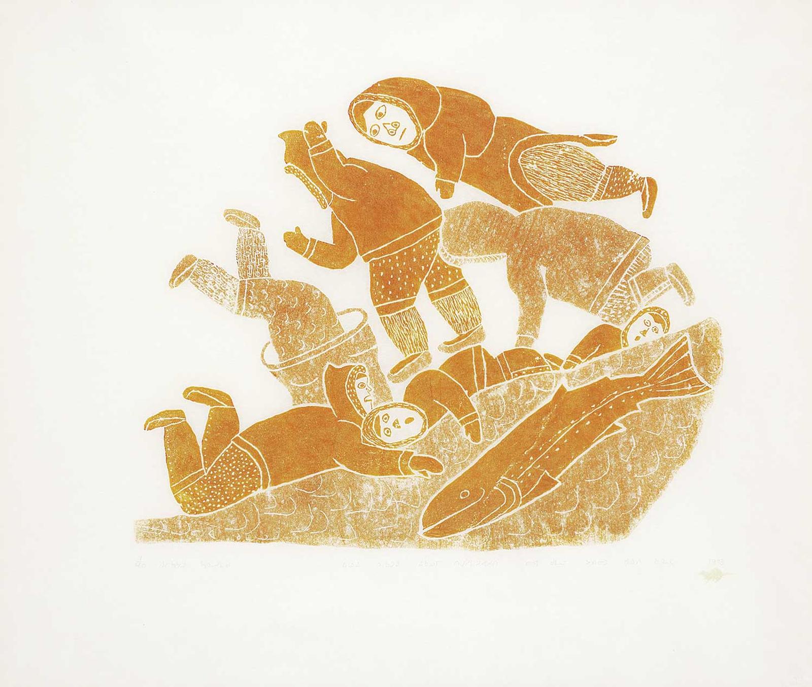 School [Barnabus Arnasungaaq] Inuit - Inuit Falling Into the Water Trying to Catch Fish  #11/40