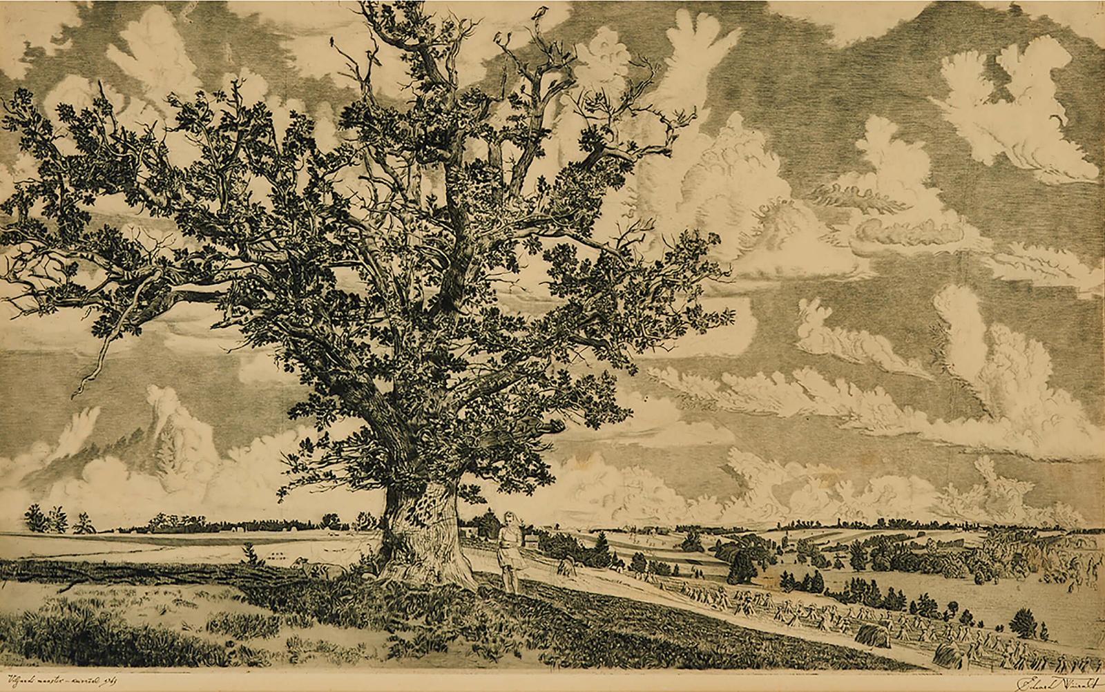 Eduard Wiiralt (1898-1954) - Viljande Maastik - Kuivnoel (Landscape Near Viljandi), 1943 [kangilaski, 124]