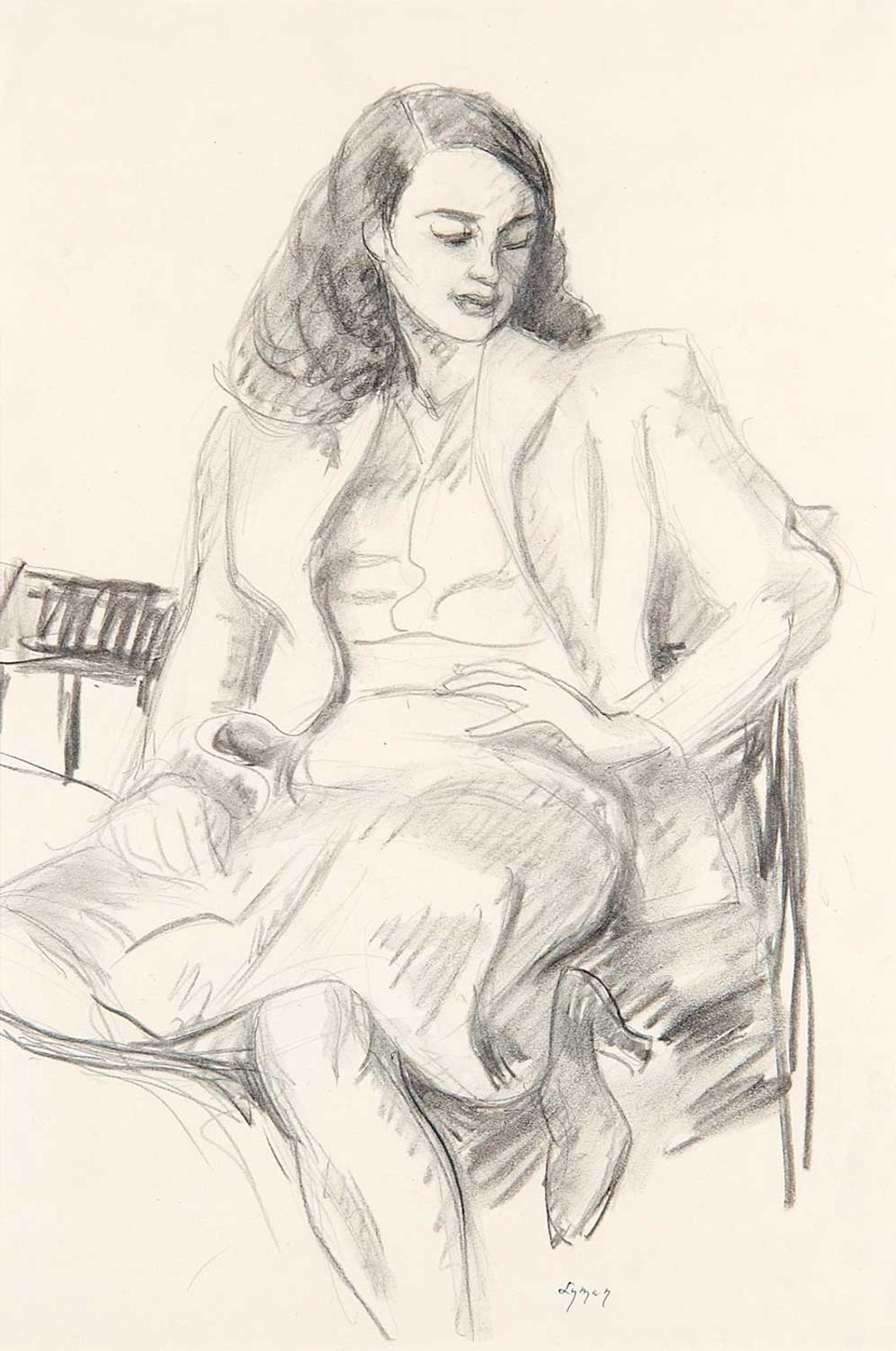 John Goodwin Lyman (1886-1967) - Seated Woman with Long Hair