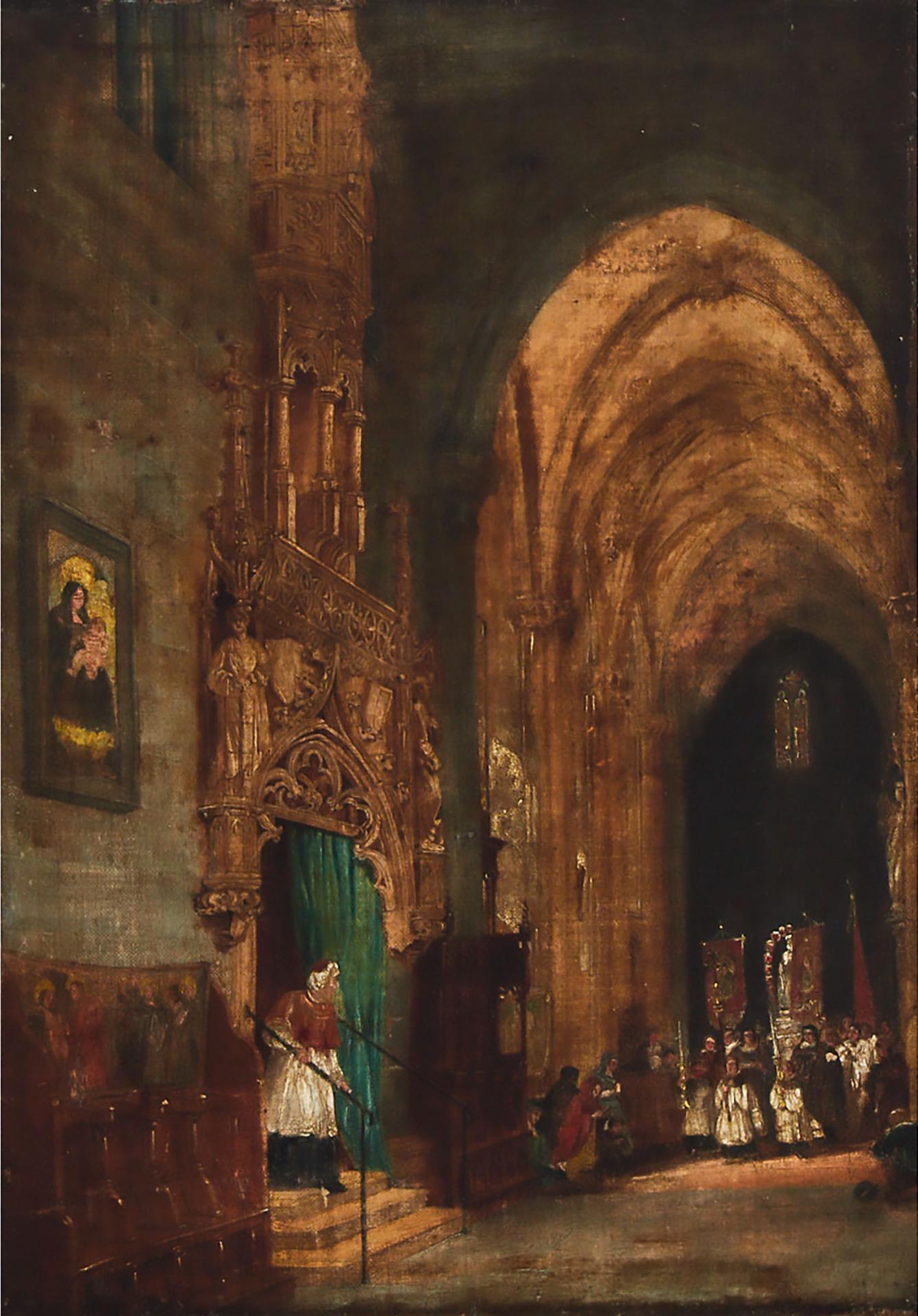 Giovanni Migliara - Procession Inside A Church, Milan