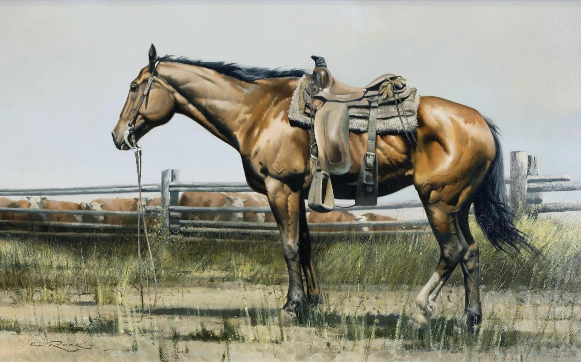 Geoffrey Allan Rock (1923-2000) - Cowpony (Douglas Lake Ranch, B.C.)