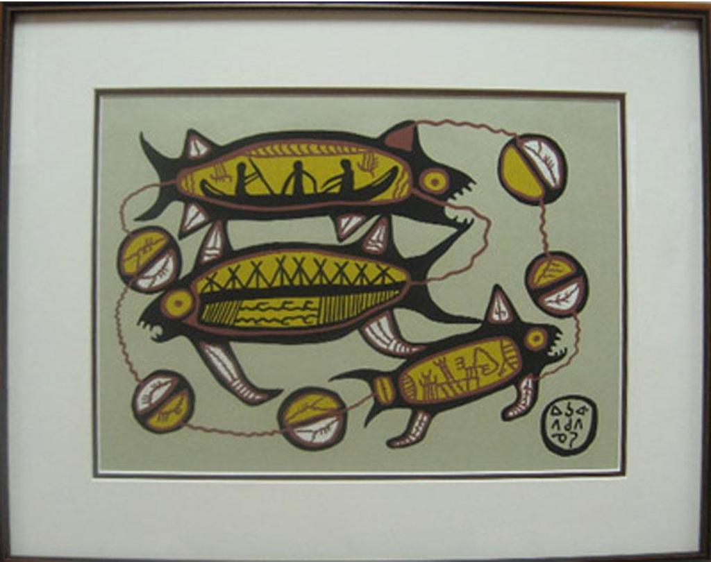 Norval H. Morrisseau (1931-2007) - Cycle Of Fish