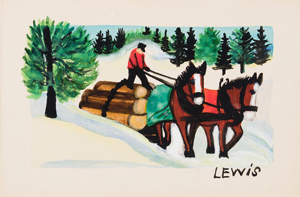 Maud Kathleen Lewis (1903-1970) - Horses Hauling Logs