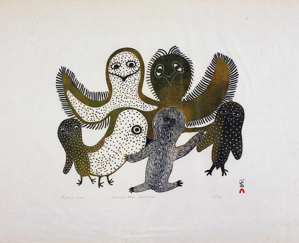 Lucy Qinnuayuak (1915-1982) - Birds I Know; 1976