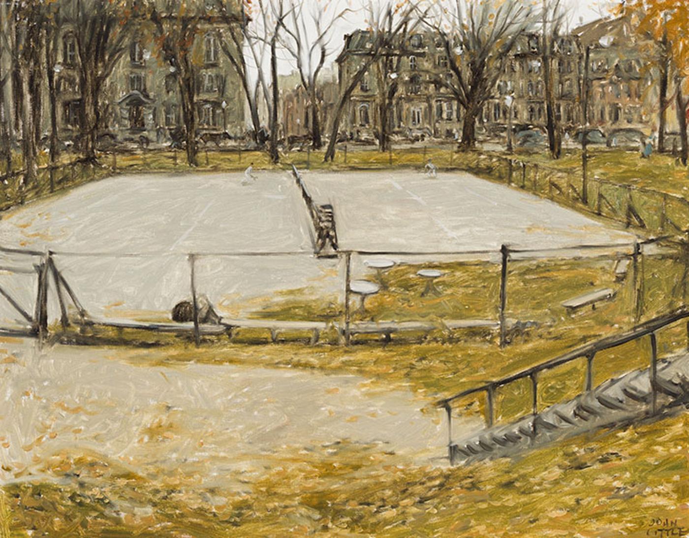 John Geoffrey Caruthers Little (1928-1984) - The Last Tennis Match, McGill Campus, Montreal