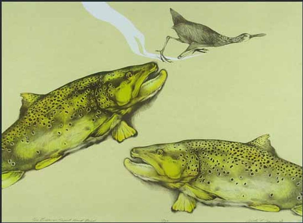 Jack Lee Cowin (1947-2014) - The Brown Trout and Bird (00213/2013-T599)