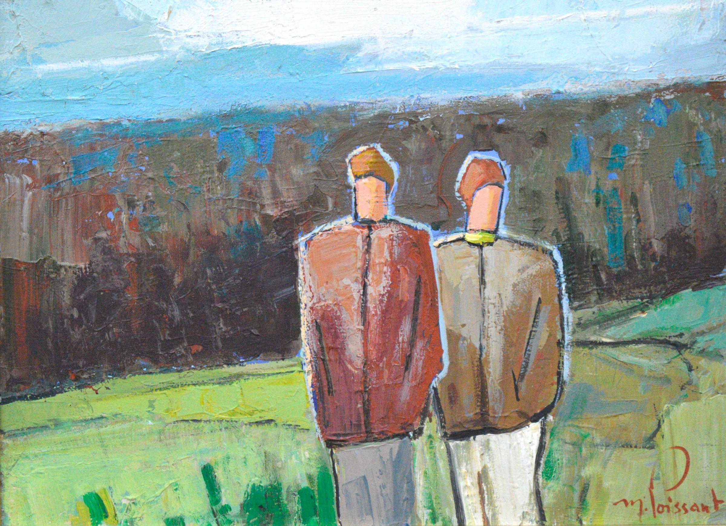 Marc Poissant (1945) - Figures dans un paysage
