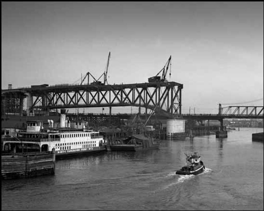 Karl Huber (1898-1985) - Building Vancouver Series: Granville Street Bridge Under Construction #2