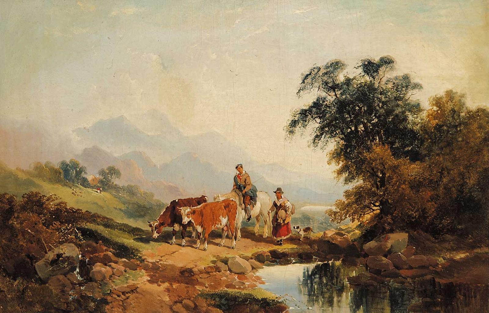 Joseph Horlor (1809-1887) - Morning, July, Llyn, North Wales