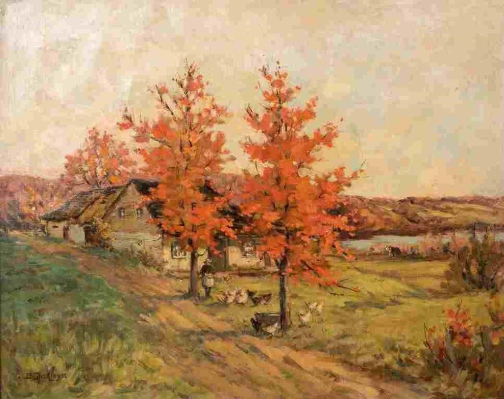 Berthe Des Clayes (1877-1968) - Fall Landscape with Red Maples