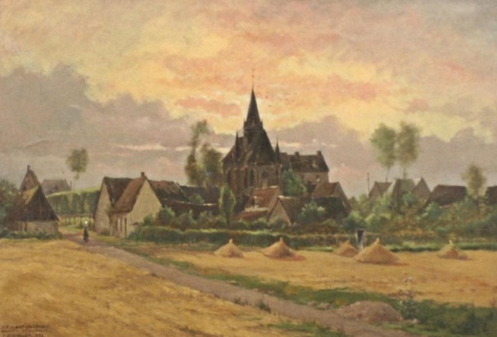 Emile Nobecourt (1840) - Village Scene in France