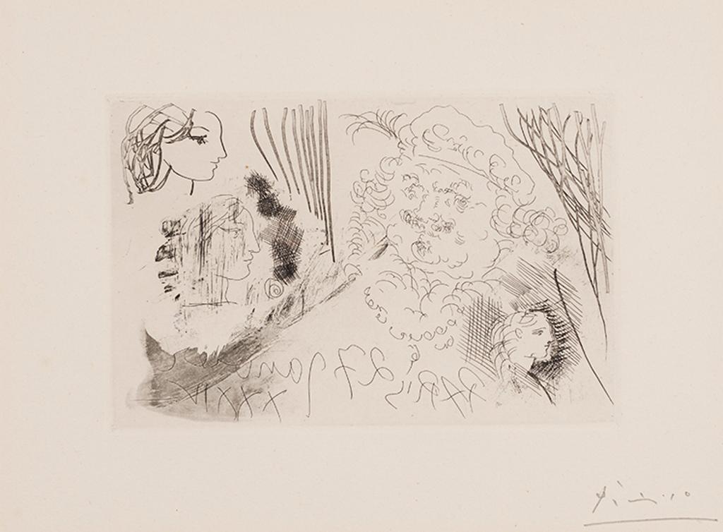 Pablo Ruiz Picasso (1881-1973) - Rembrandt et têtes de femmes