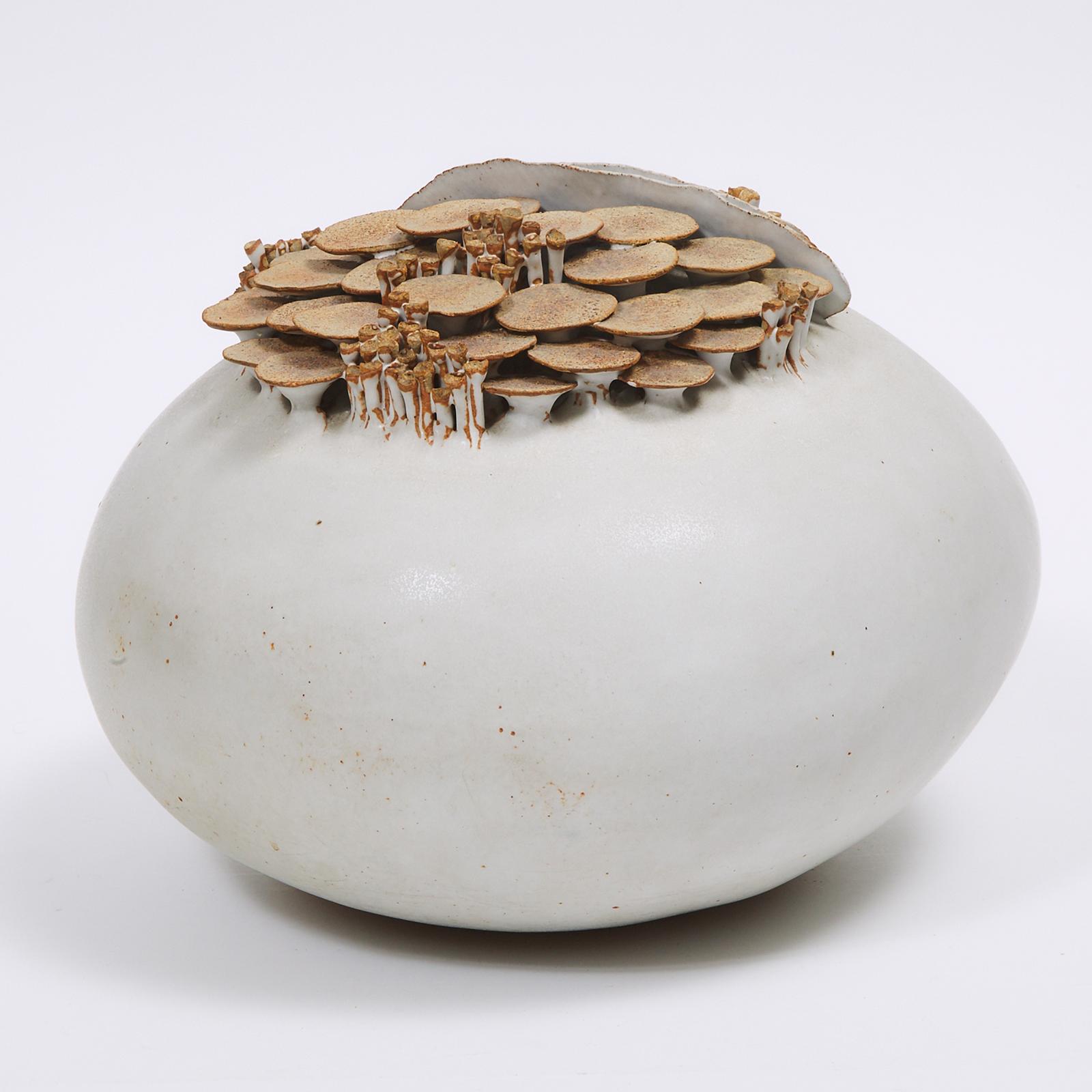 Jimmy Hong Louie (1950) - Ovoid Sphere With Mushrooms