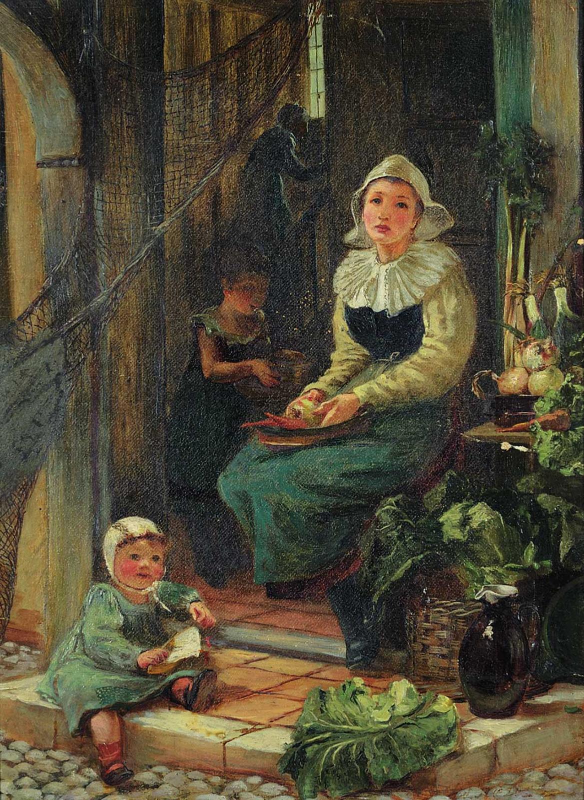 European School - Untitled - Mother and her Children