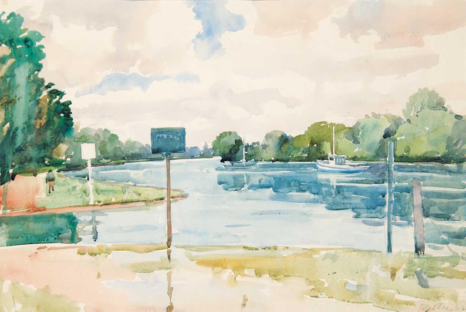 Llewellyn Petley-Jones (1908-1986) - Thames at Teddington - Middlesex, England