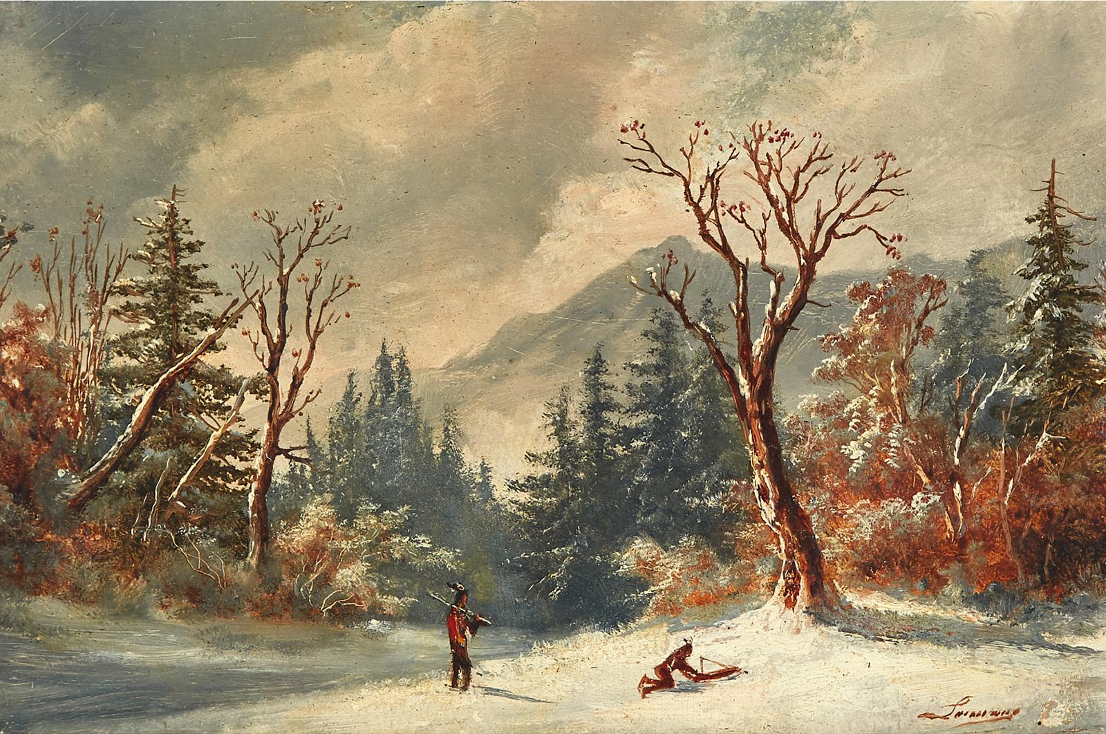 Alexander Francois Loemans (1816-1898) - Two Hunters In A Winter Landscape