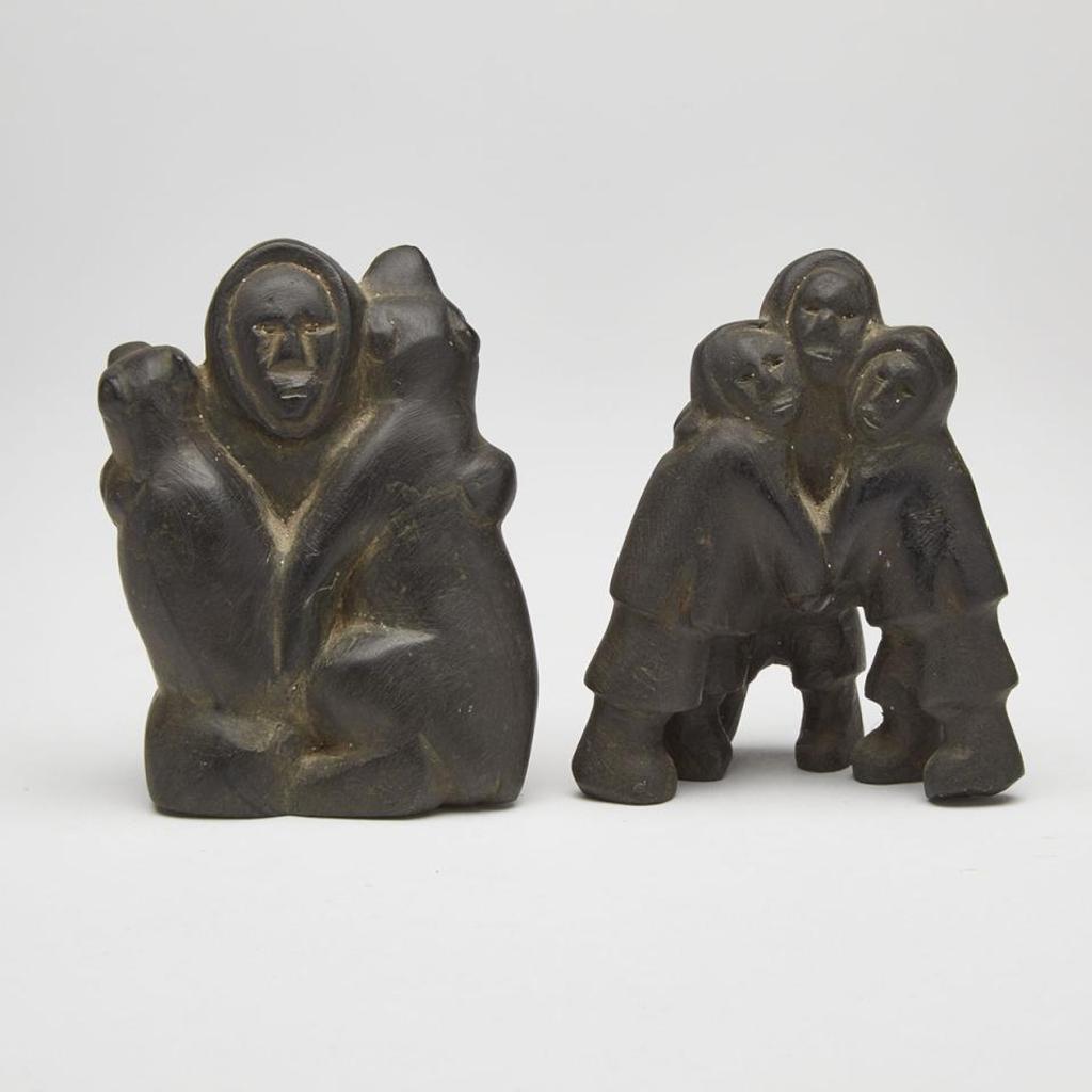 Ada Eyetoaq (1934) - Figure Embracing Polar Bear Cubs; Three Friends