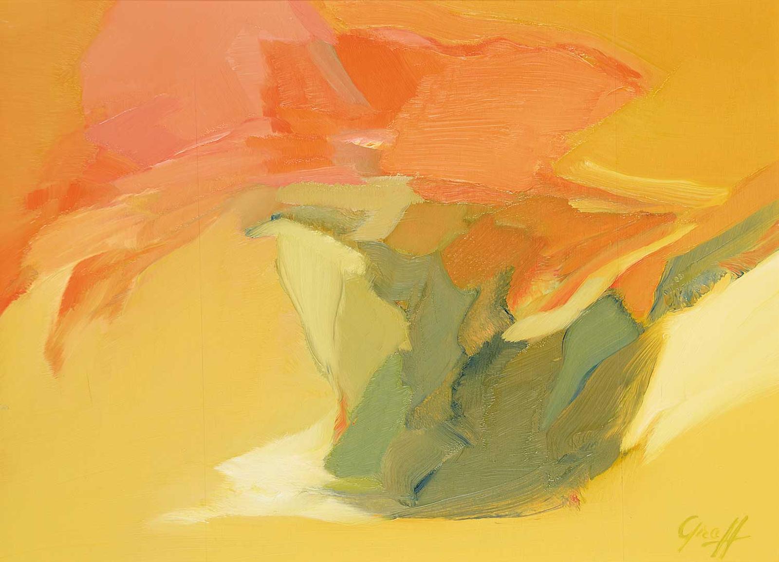 Leslie (Les) Frederick Graff (1936-2022) - Untitled - Abstract in Orange, Green and Yellow