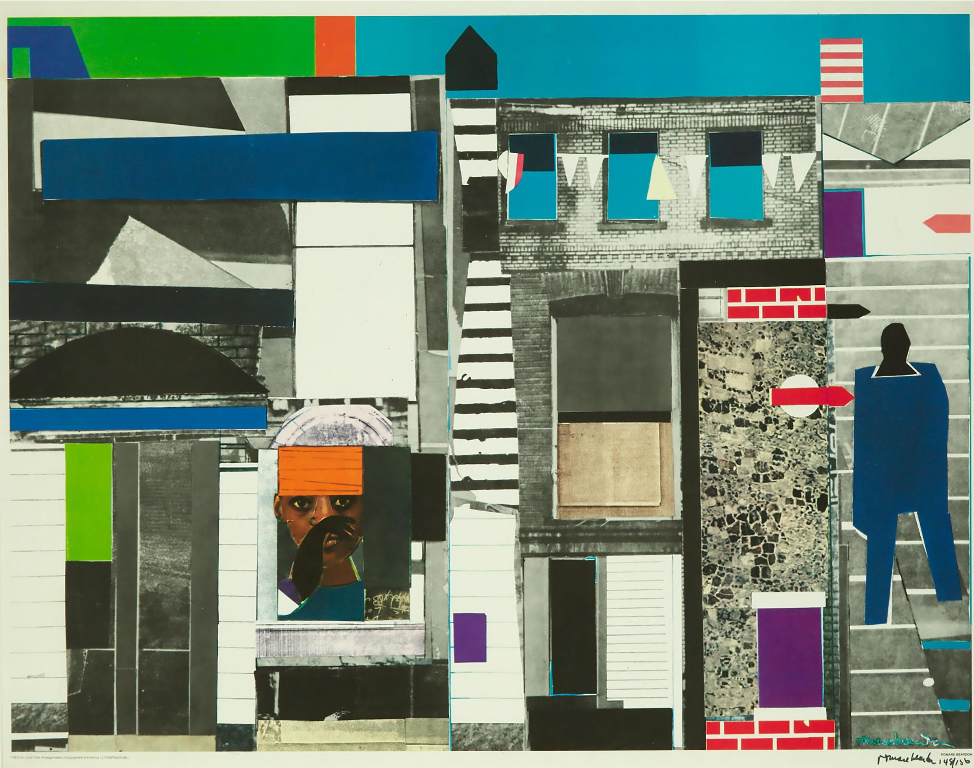 Romare Howard Bearden (1911-1988) - Untitled (Cityscape), 1972