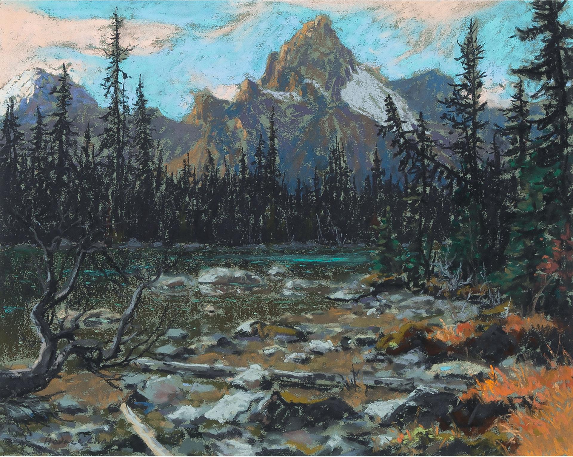 Horace Champagne (1937) - Sunset On Cathedral Mountain, 1993 (From Lake O'hara, Yoho National Park, B.C.)