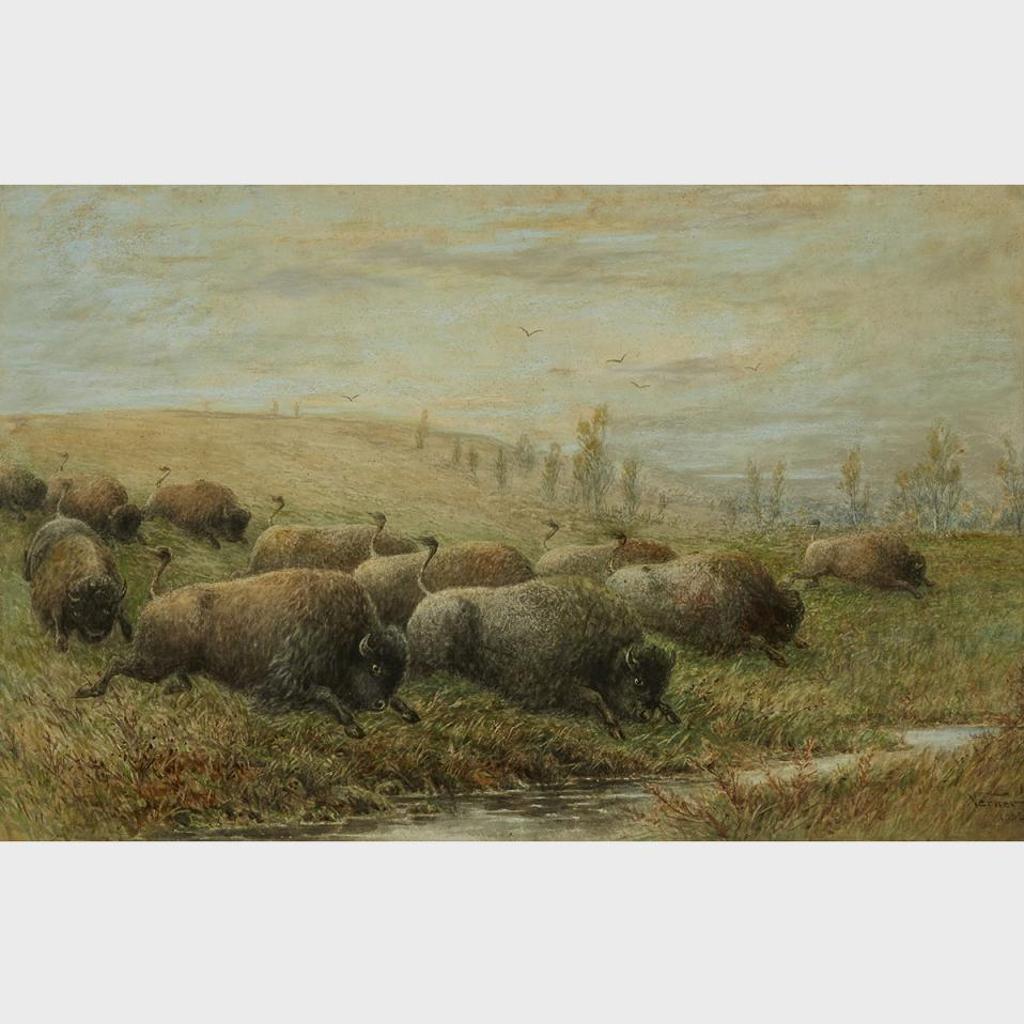 Frederick Arthur Verner (1836-1928) - The Buffalo Stampede
