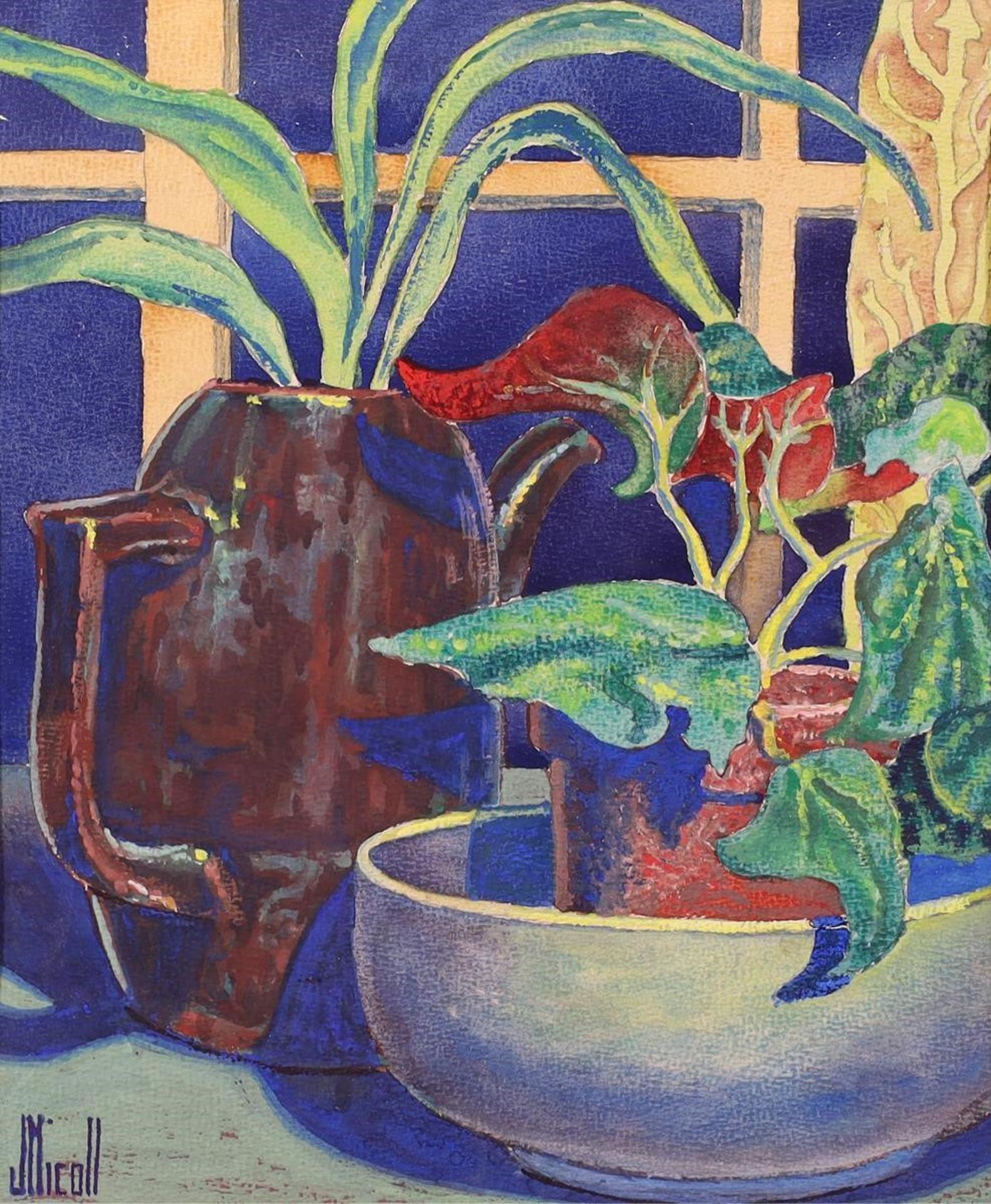 James Mclaren Jim Nicoll (1892-1986) - Still Life With Potted Plants