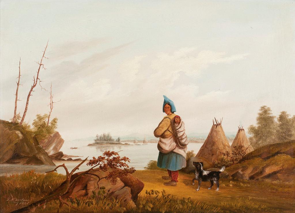 R. McFarlane - Landscape With Indian And Papoose