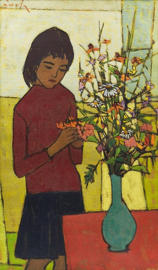 Paavo Airola (1918-1983) - Eva with Flowers
