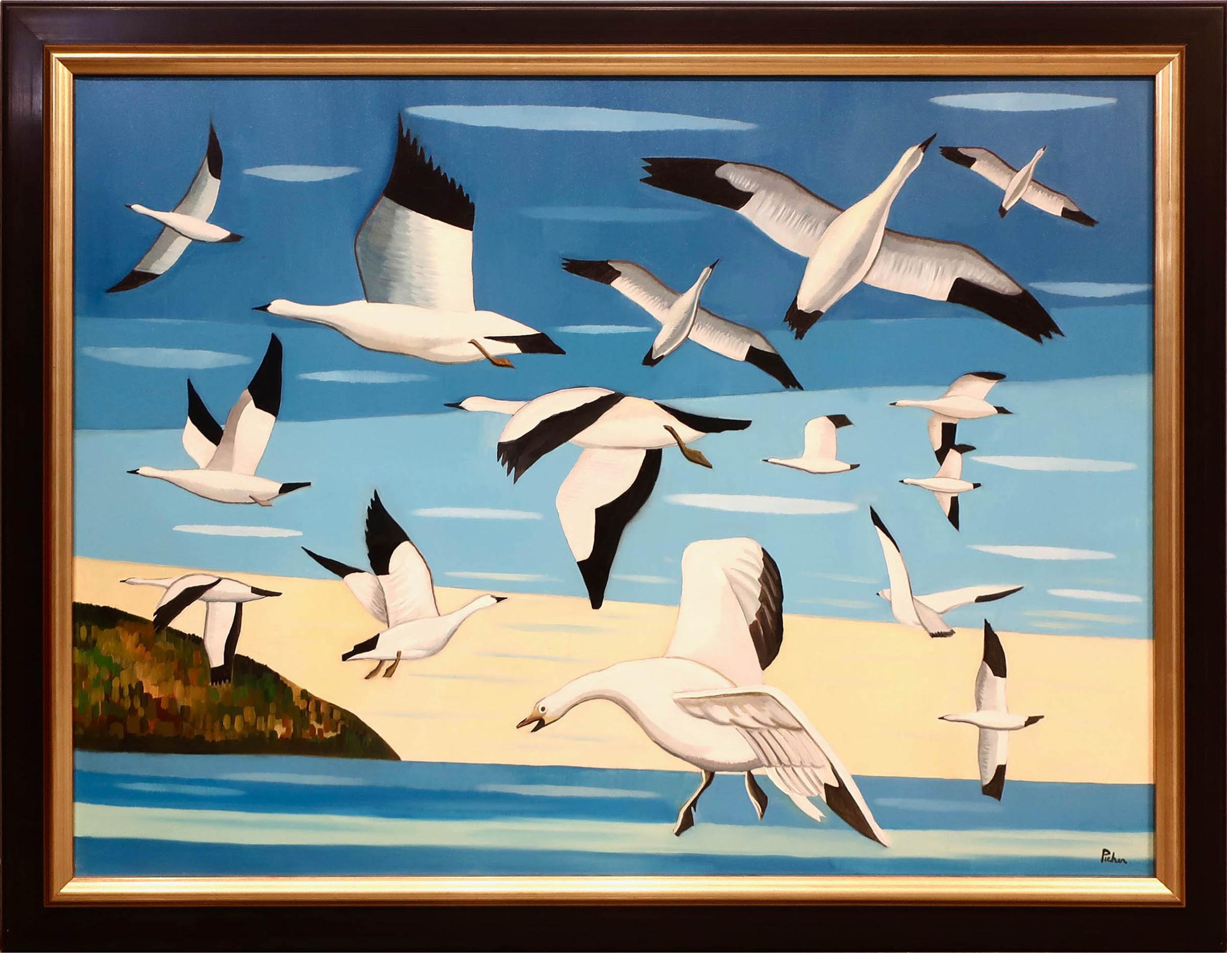 Claude Picher (1927-1998) - Untitled (Flock Of Seabirds)