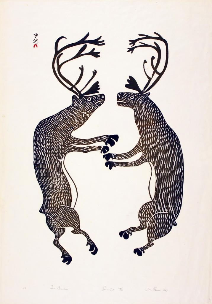 Pauta Saila (1916-2009) - Two Caribou; 1967