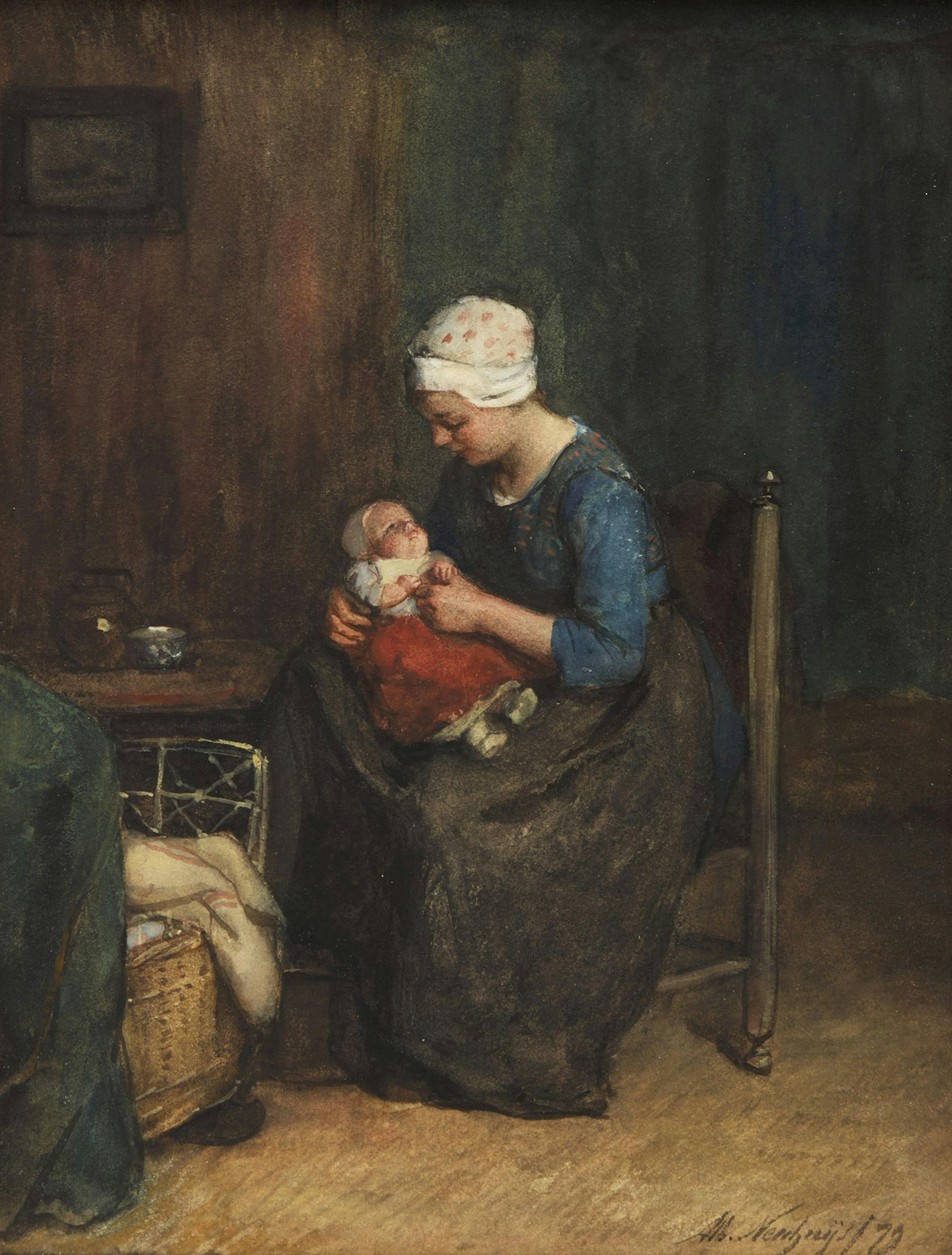 Albert Johan (Jan) Neuhuys (1844-1914) - Mother and Baby