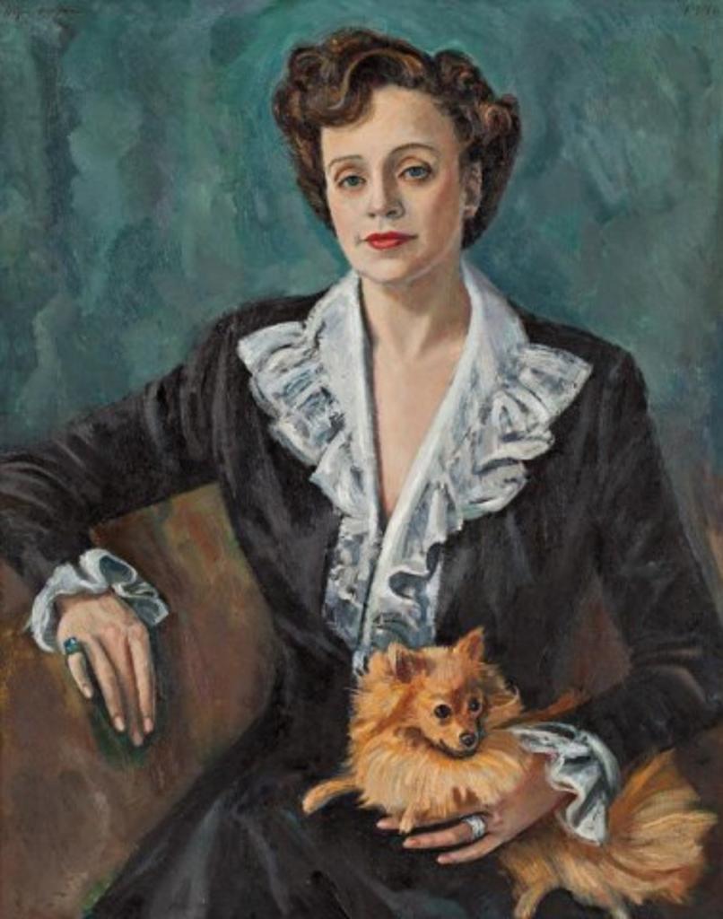 Robert Stewart Hyndman (1915-2009) - Portrait of a Lady & Her Dog