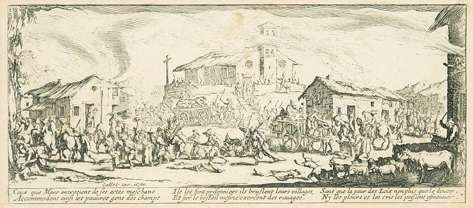 Jacques Callot - Les grandes miseres de la guerre - Plundering and Burning a Village