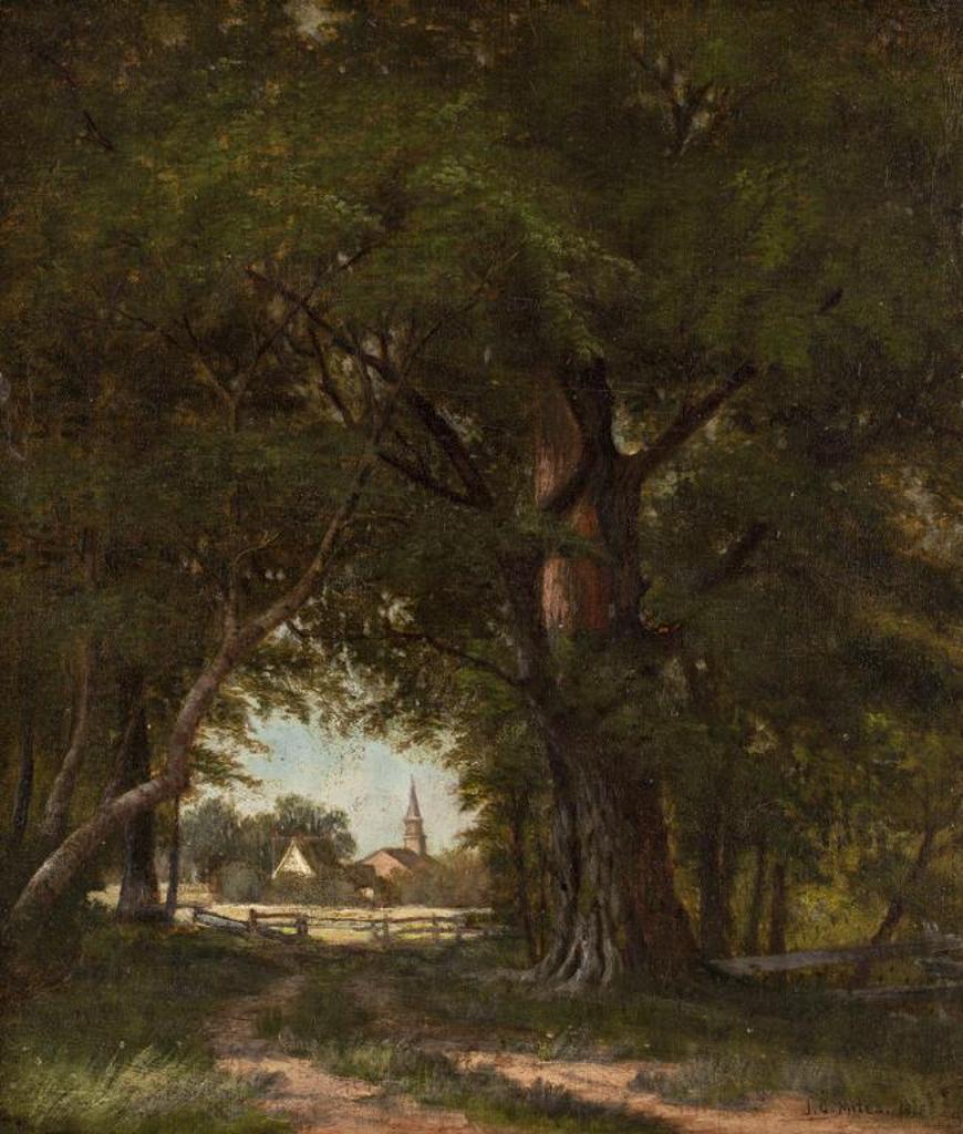John Christopher Miles (1831-1911) - Village in Forest Clearing