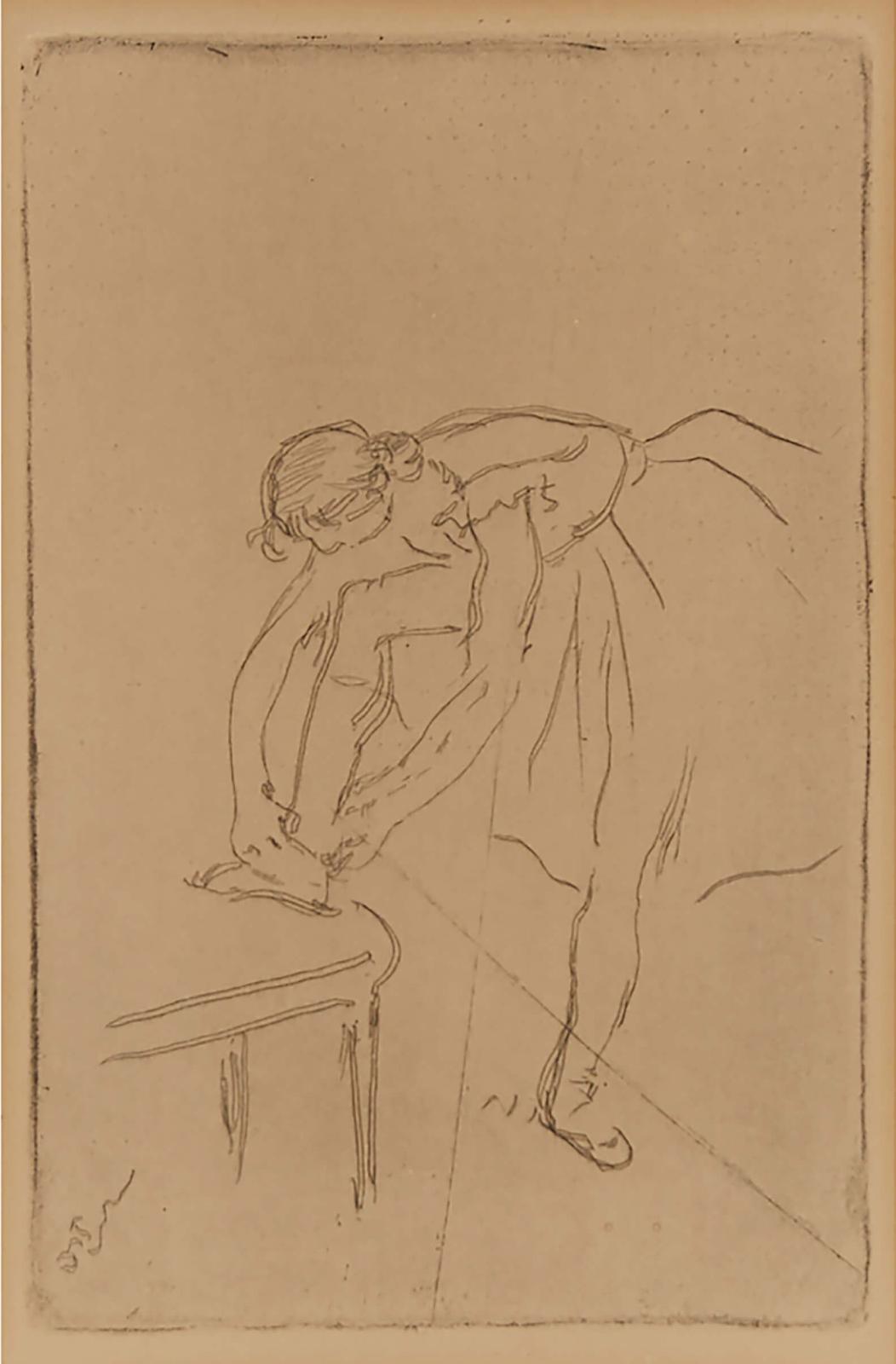 Edgar Degas (1834-1917) - Danseuse Mettant Son Chausson, Circa 1892 [delteil, 36; Adhémar, 60]