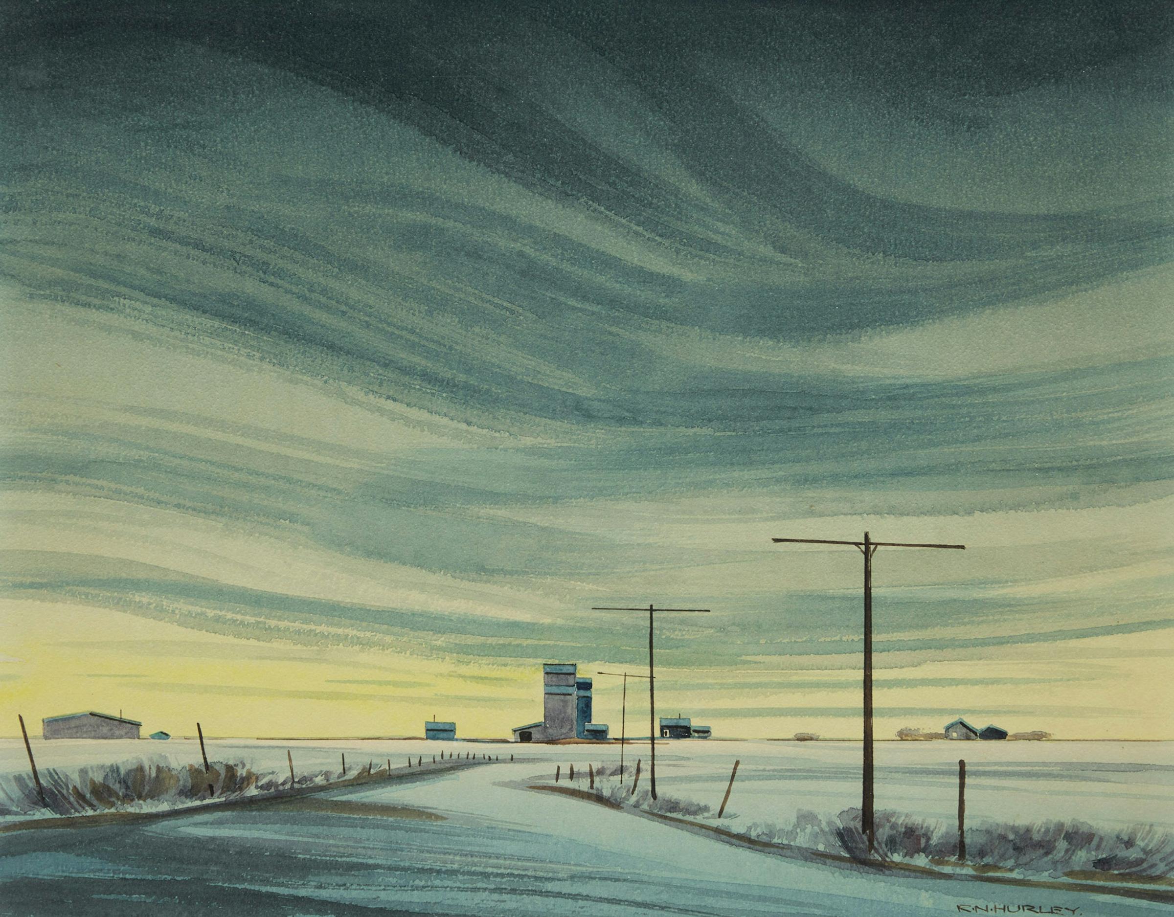 Robert Newton Hurley (1894-1980) - Winter Prairie Landscape